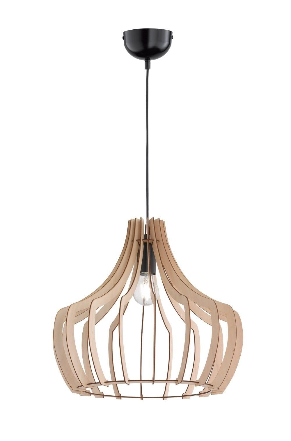 Reality Leuchten Pendelleuchte Reality Leuchten Pendelleuchte WOOD DH 44x150 cm braun Hängelampe
