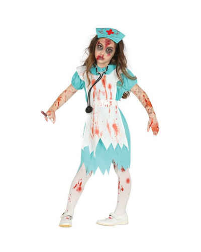 Horror-Shop Zombie-Kostüm 50er Jahre Zombie Krankenschwester als Kinderkostü