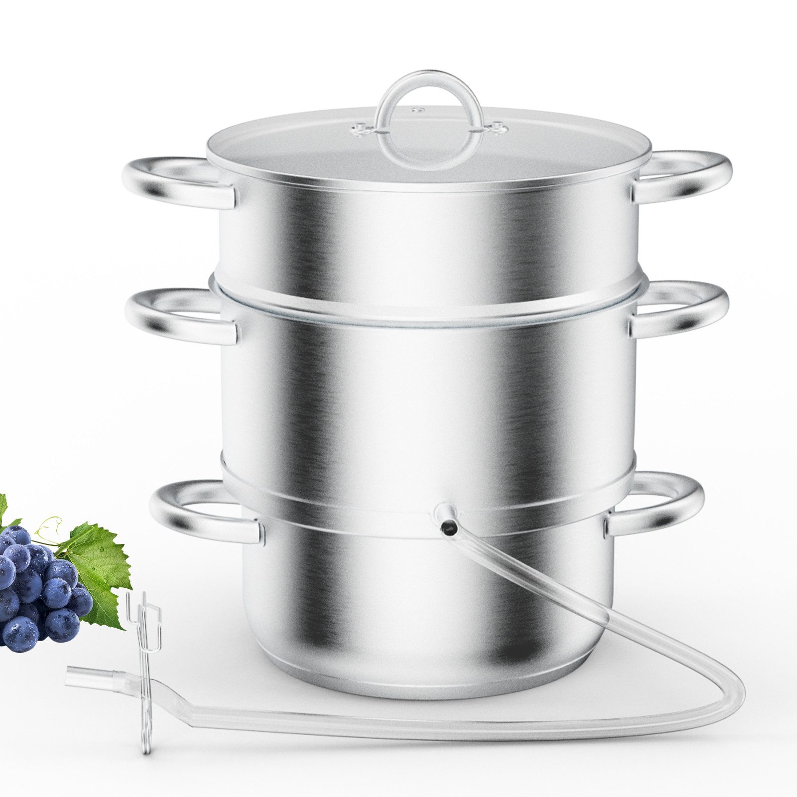 LALAHO Dampfgarer 5L Dampfentsafter aus Edelstahl, BPA-frei, inklusive Schlauch