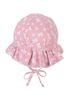 Sterntaler® Schirmmütze Sonnenhut Schleife (1-St., Sommerhut Baby bedruckt, Baby Hut mit Schleife) Sonnenhut Kinder mit Bindeband, Babyhut mit süßen Motiven