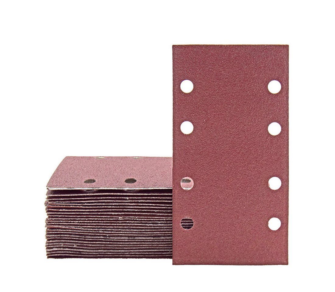 MioTools Schleifpapier 180 x 93 mm 8-Loch Klett-Schleifblätter für Schwingschleifer, Normalkorund, 50 Stk., K180