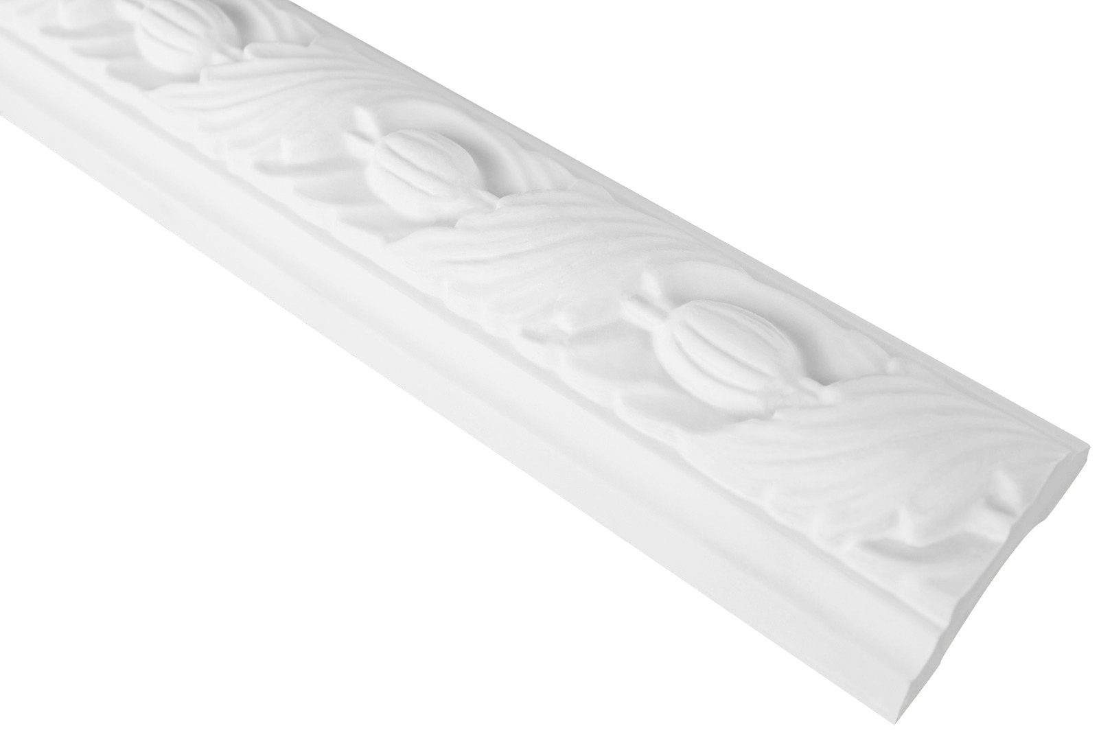 Grand Decor Stuckleiste CR720, Wand- und Deckenumrandung aus PU - 2 Meter Flachleiste, hart & stoßfest, weißes Zierprofil - Wandleiste vorgrundiert CR720 / 50x25mm