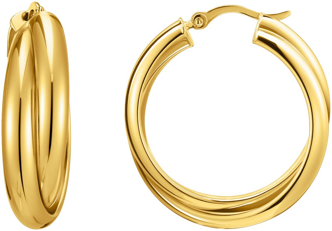 Paar Creolen Schmuck Silber 925 Ohrringe verschlungenes Design