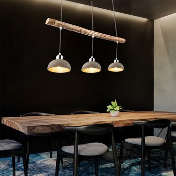etc-shop Hängeleuchte, Leuchtmittel nicht inklusive, Design Pendel Decken Lampe Ess Zimmer Beton Strahler Holz Küchen
