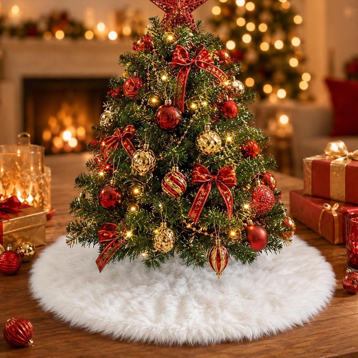 LuxusKollektion Weihnachtsbaumdecke Weihnachtsbaumdecke Plüsch 60cm