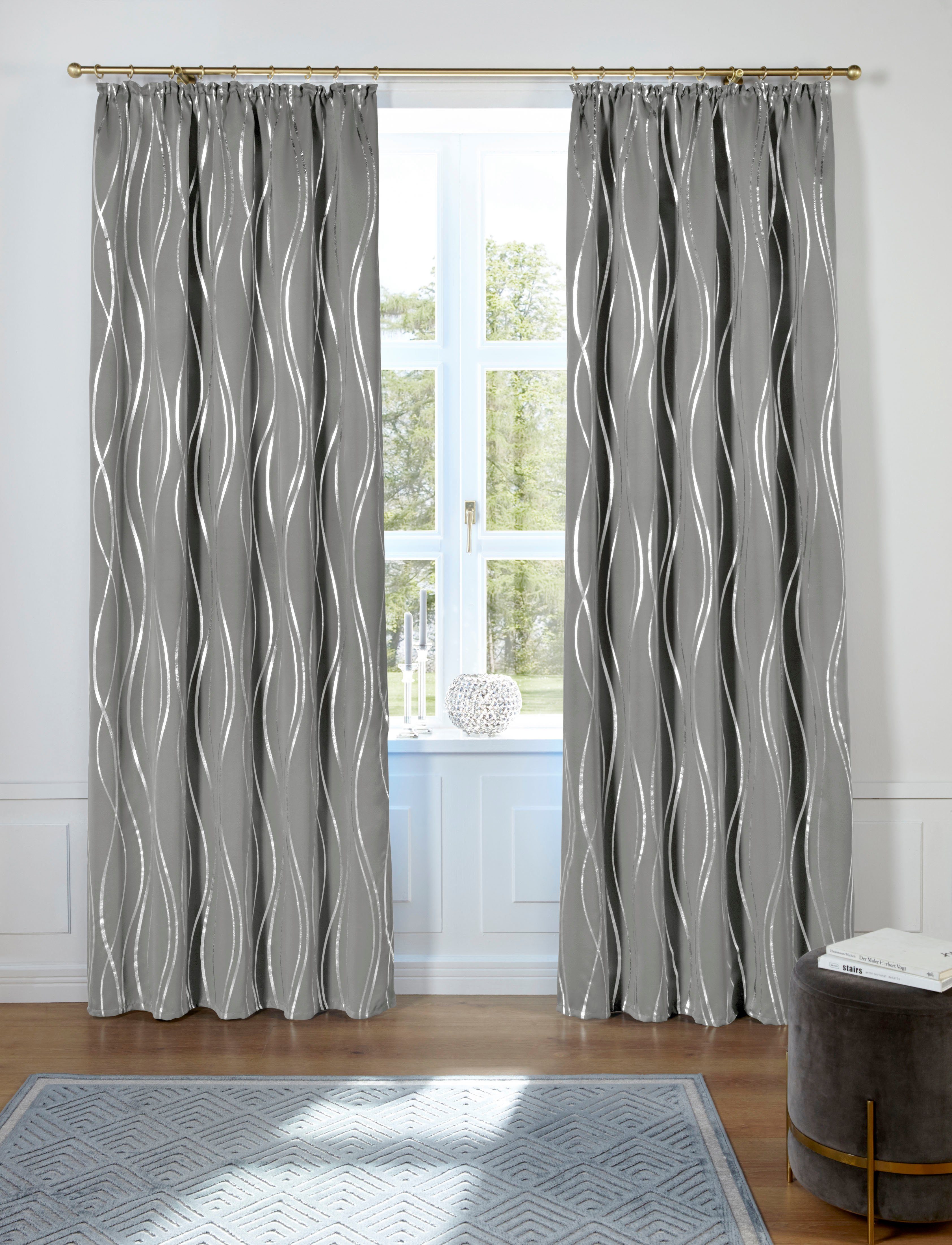 my home Vorhang Prag (1 St), Kräuselband, verdunkelnd, Verdunkelungsvorhang günstig online kaufen