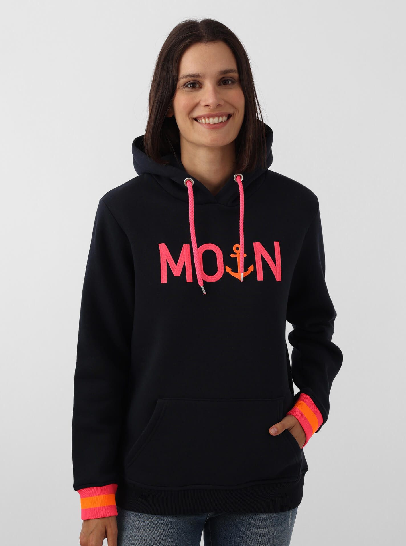 Zwillingsherz Hoodie "Rahel" Mit Kontrastbündchen und günstig online kaufen
