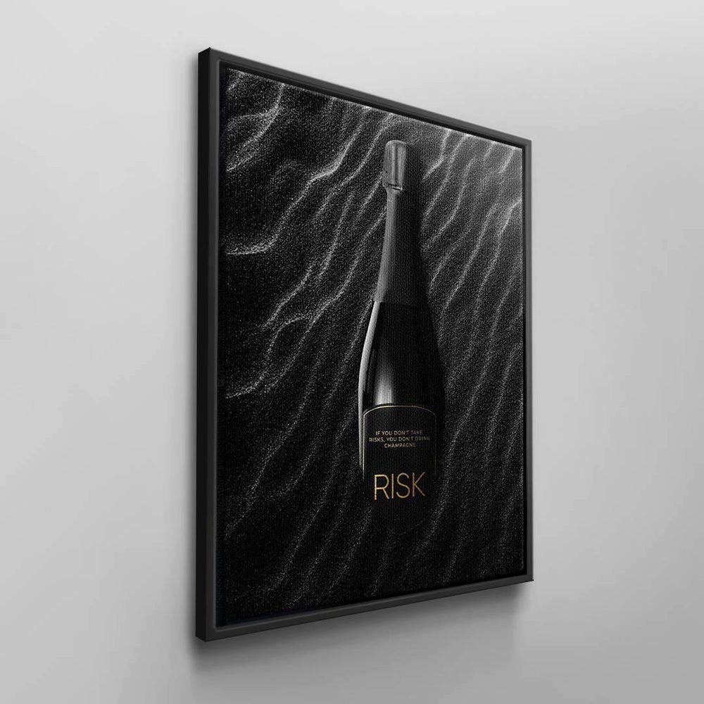 Risk Motiv - DOTCOMCANVAS® Pure Champagner SAND, Leinwandbild, Rahmen Leinwandbild Premium schwarzer