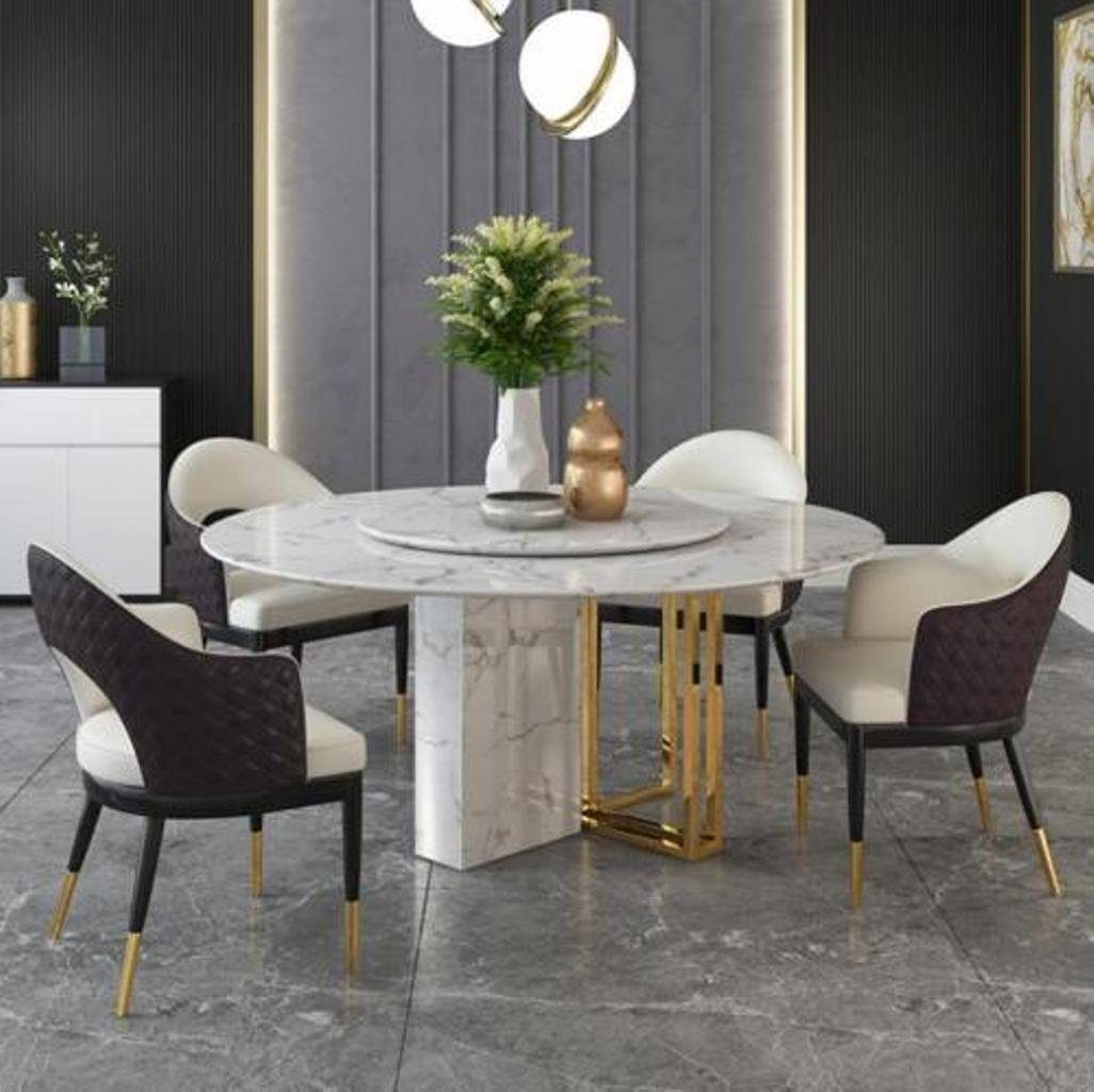 JVmoebel Esstisch, Runder Luxus Tisch Design Tische Rund Stein Möbel Esszimmer
