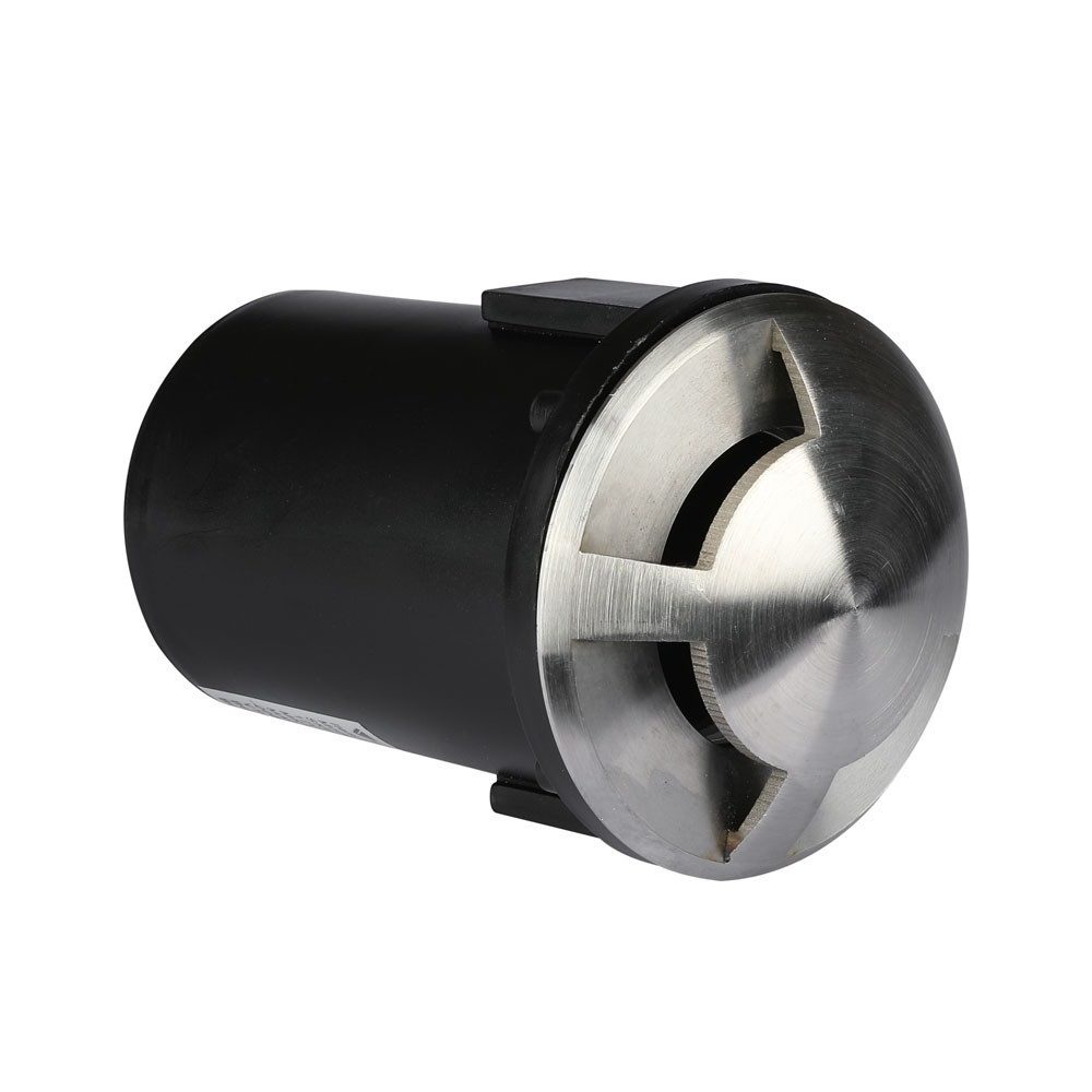 V-TAC Einbauleuchte, Leuchtmittel nicht inklusive, Bodenstrahler Außenleuchte Edelstahl schwarz silber IP67 D 8,7 cm