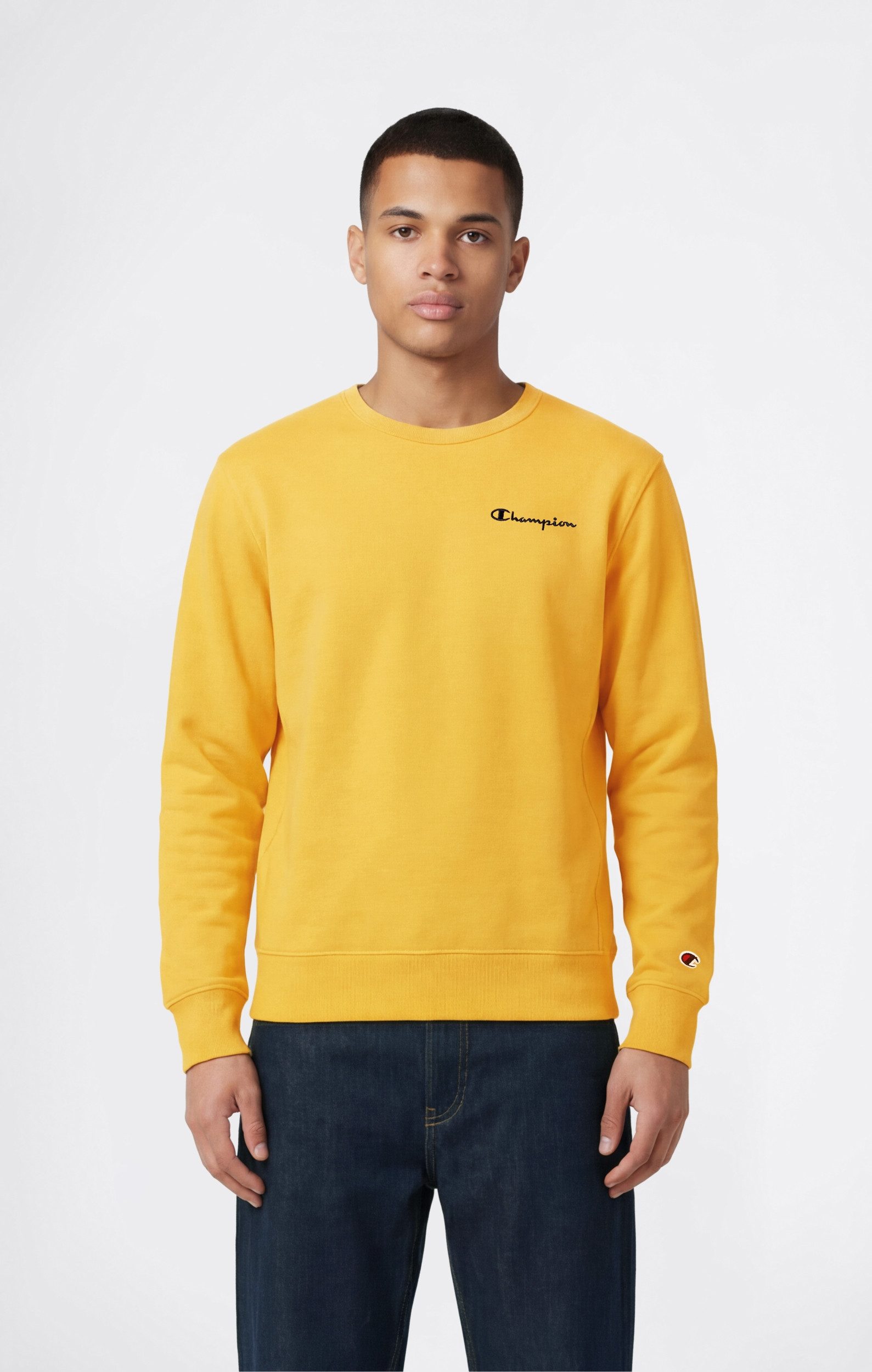 Champion Sweatshirt Crewneck Herren Sweatshirt Rundhals-Ausschnitt gelb
