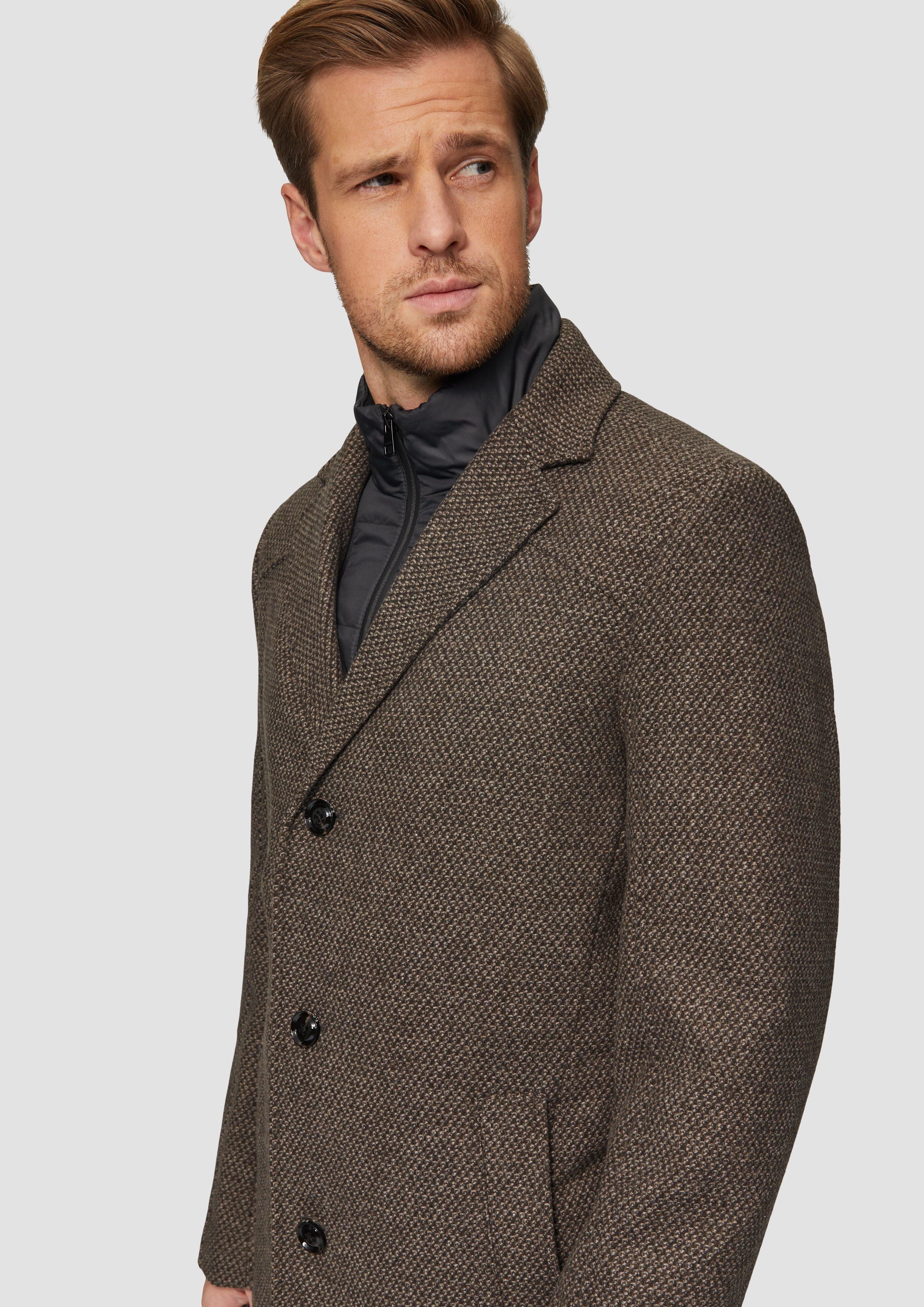 s.Oliver BLACK LABEL Langmantel Wattierter Wollmix-Mantel günstig online kaufen