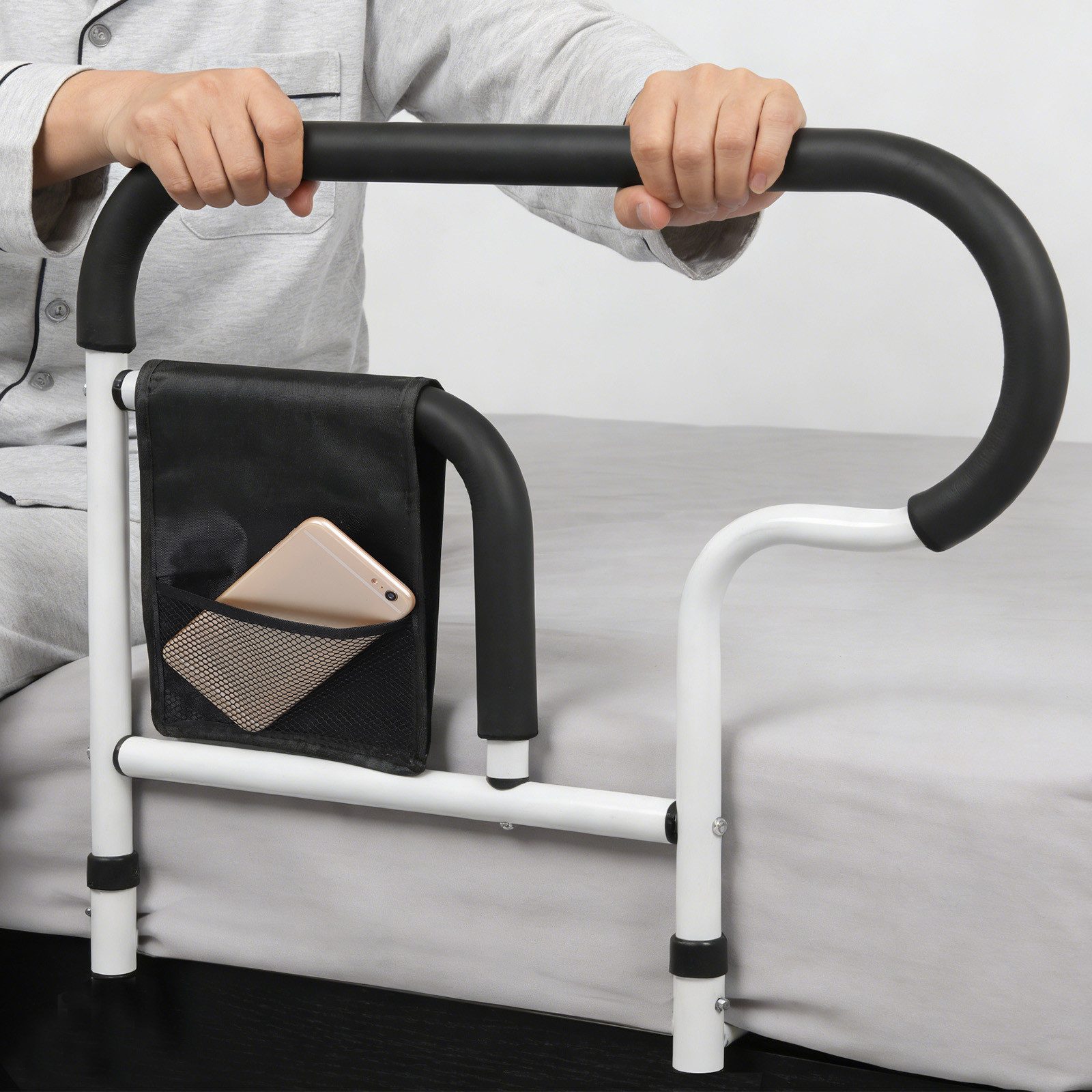 PRIISF Bett - Aufstehhilfe Aufstehhilfe Bett Haltegriffe für Senioren Bettgriff Rausfallschutz, Seitenschutz Bett Einstiegshilfe Aufrichter mit Tasche, rutschfest