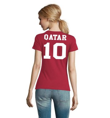 Blondie & Brownie T-Shirt Damen Katar Qatar Sport Trikot Fußball Weltmeister Meister WM
