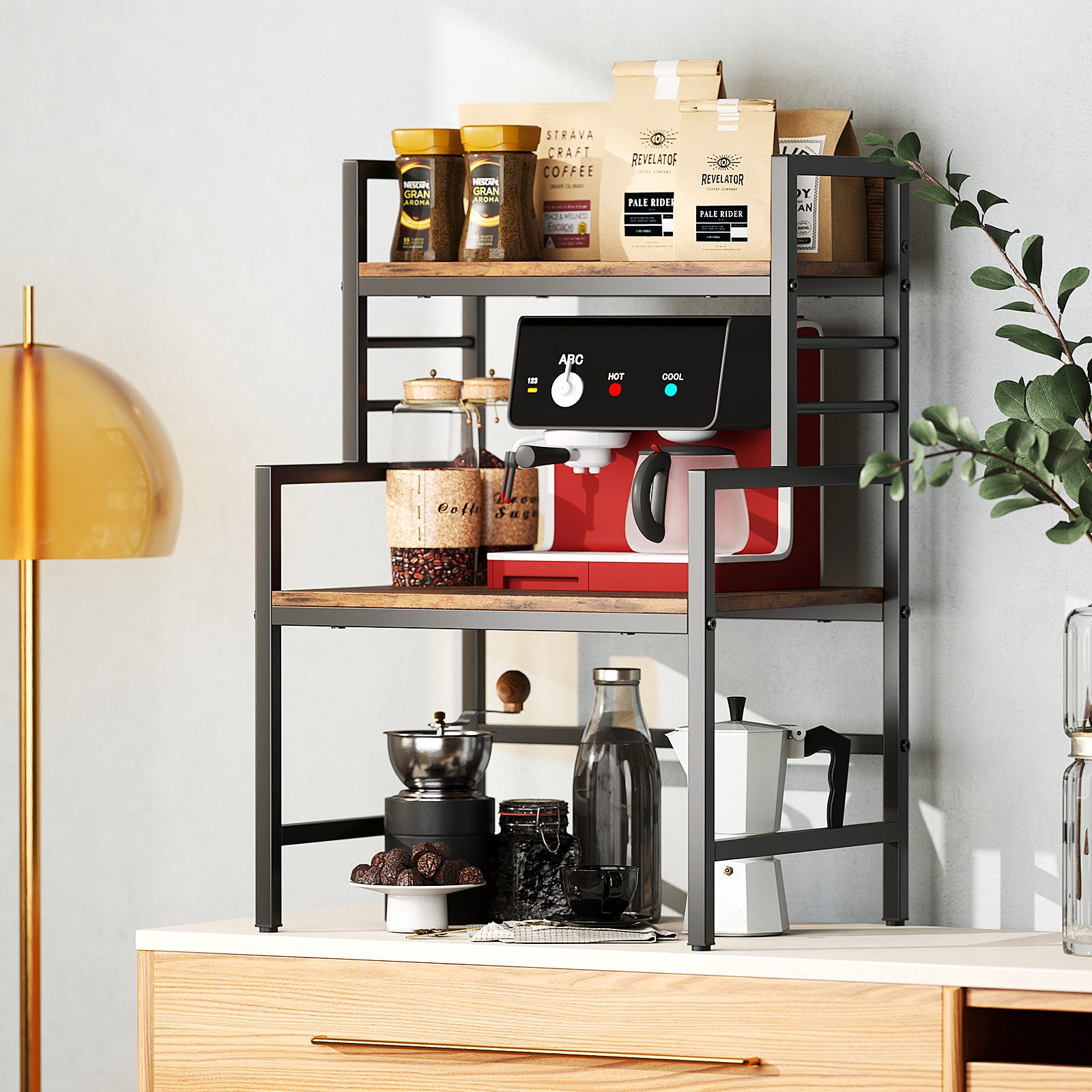 COSTWAY Küchenregal, 3 Stufiges Mikrowellenregal mit günstig online kaufen