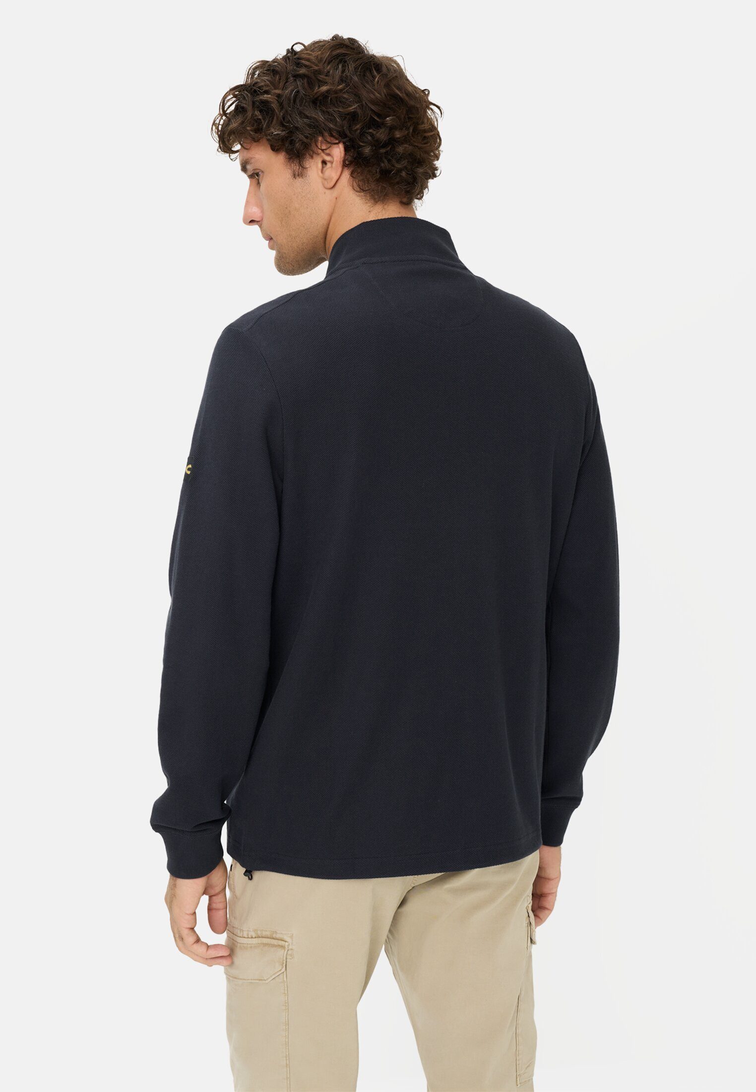 camel active Sweatjacke Sweatjacke mit verstellbarem Tunnelzug Langarm