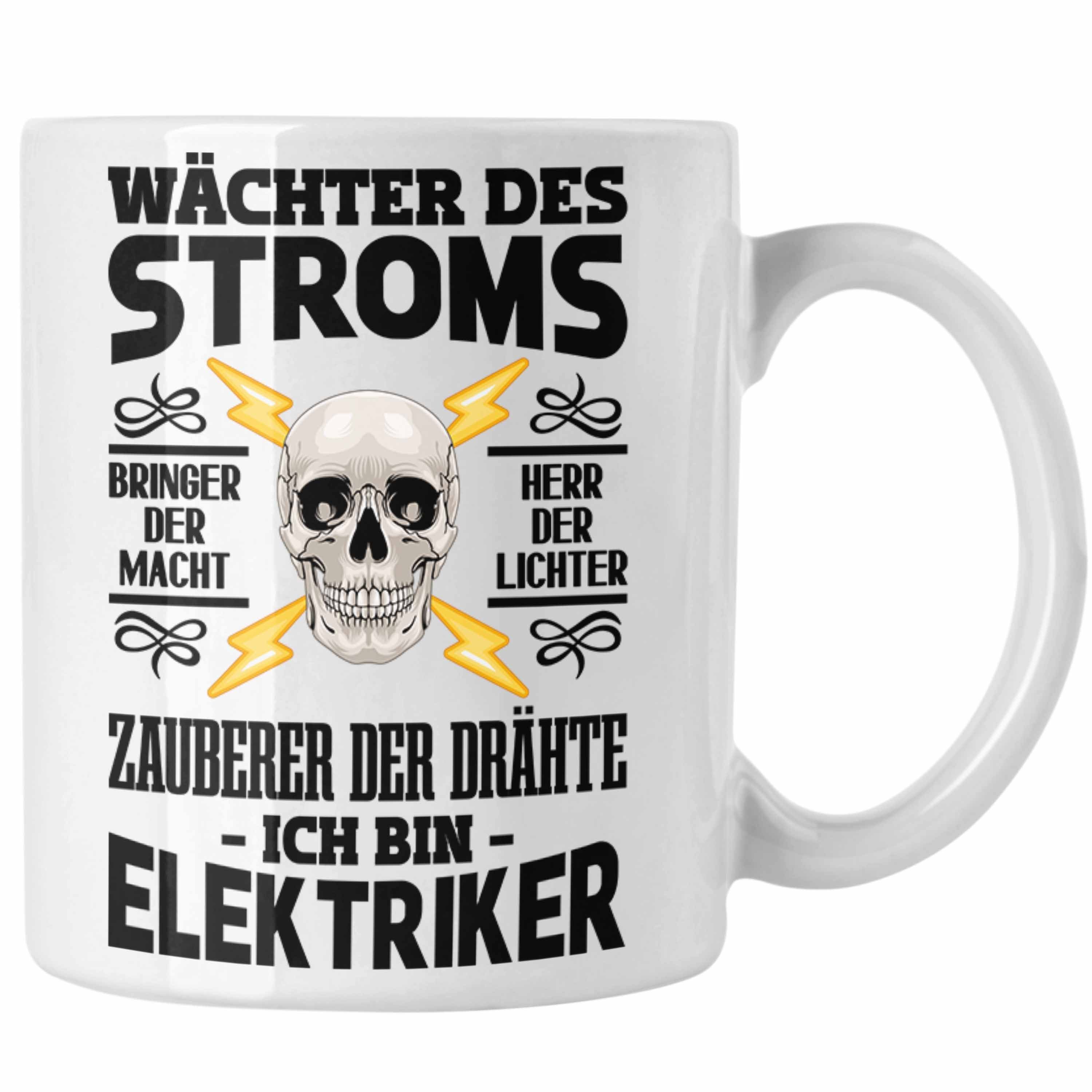 Trendation Tasse Tasse Geschenk Spruch Geschenke für - Weiss Gadget Elektriker Trendation Männer Kaffeebecher Lustig