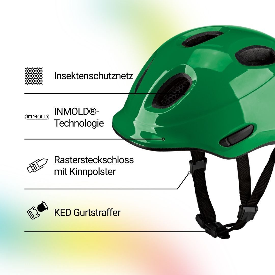 KED Kinderhelm Meggy Spark Kinderfahrradhelm, Inmold, 360° Verstellsystem, Reflektoren, Insektenschutznetz