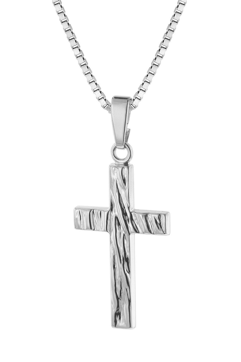 trendor Kette mit Anhänger Kreuz mit Venezianer Kette für Männer Silber 925