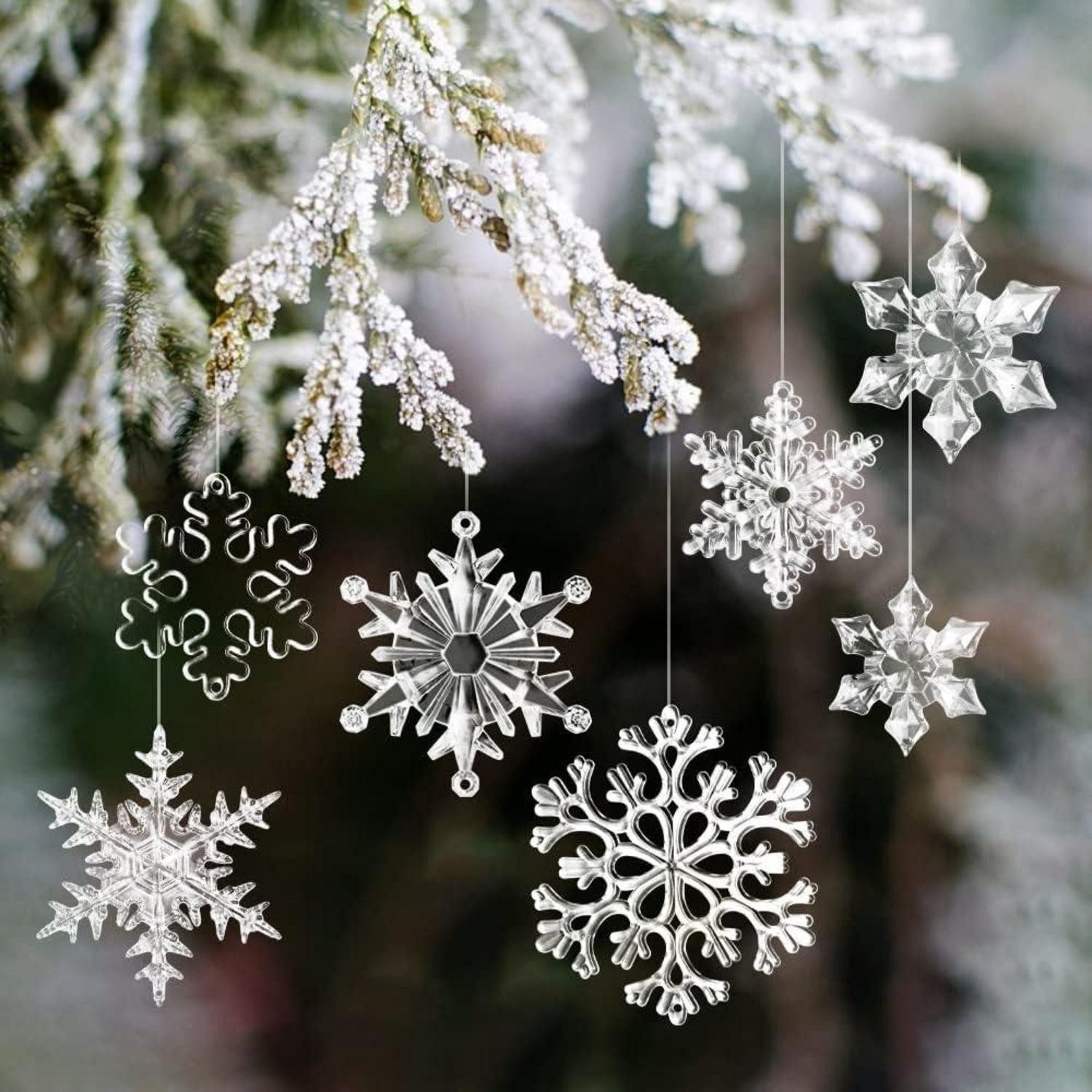 LuxusKollektion Baumbehang 32-teilige Acryl Schneeflocken Weihnachtsbaumschmuck Set