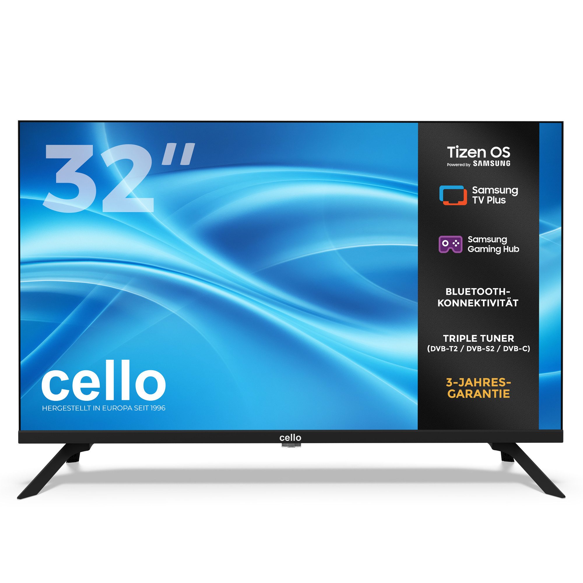 Cello C3225TZ LED-Fernseher (81 cm/32 Zoll, HD, Smart-TV, Tizen OS Smart TV, integrierter DVD‑Player, WLAN & Bluetooth)