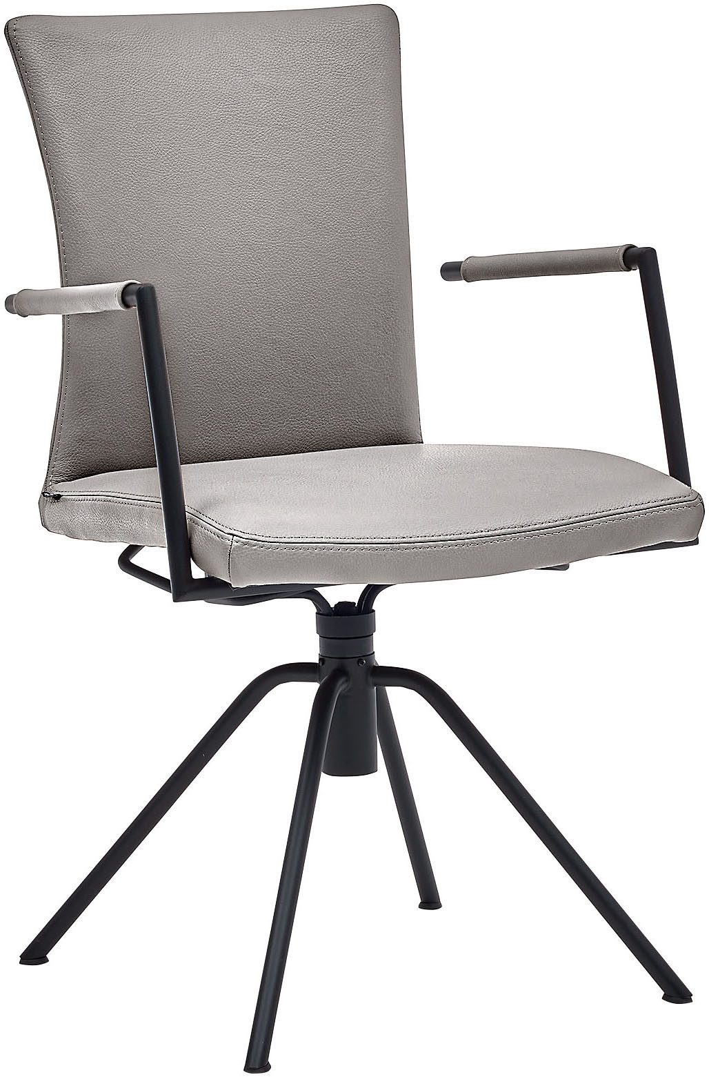 Musterring Armlehnstuhl Helmond 6720 (Packung, 1 St), Drehgestell schwarz, inkl. Rückholfunktion, offene Armlehne