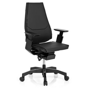 hjh OFFICE Drehstuhl High End Bürostuhl GENIDIA BLACK Leder (1 St), Schreibtischstuhl ergonomisch