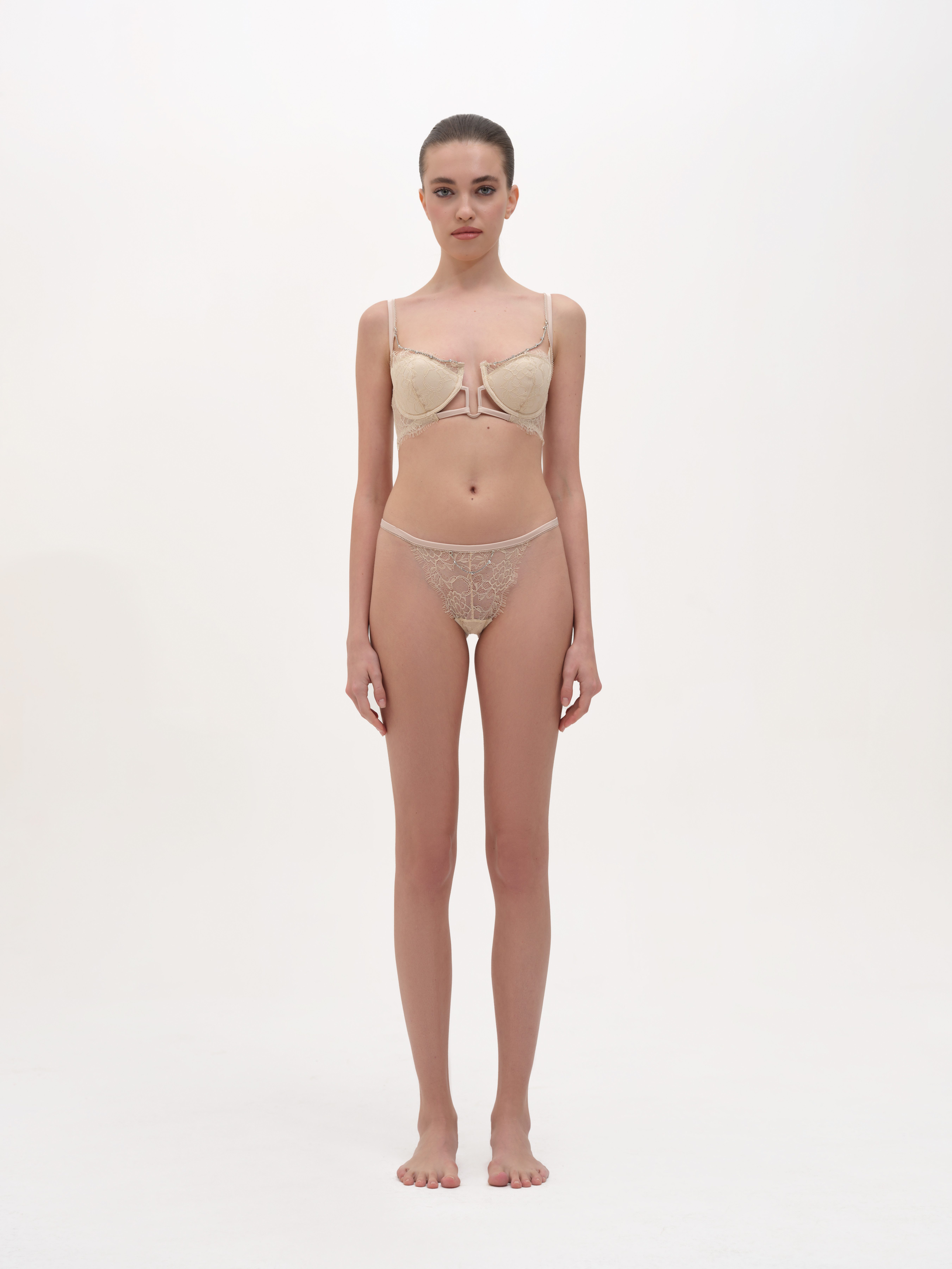 Rockupy Bügel-BH Lingerie Set beige