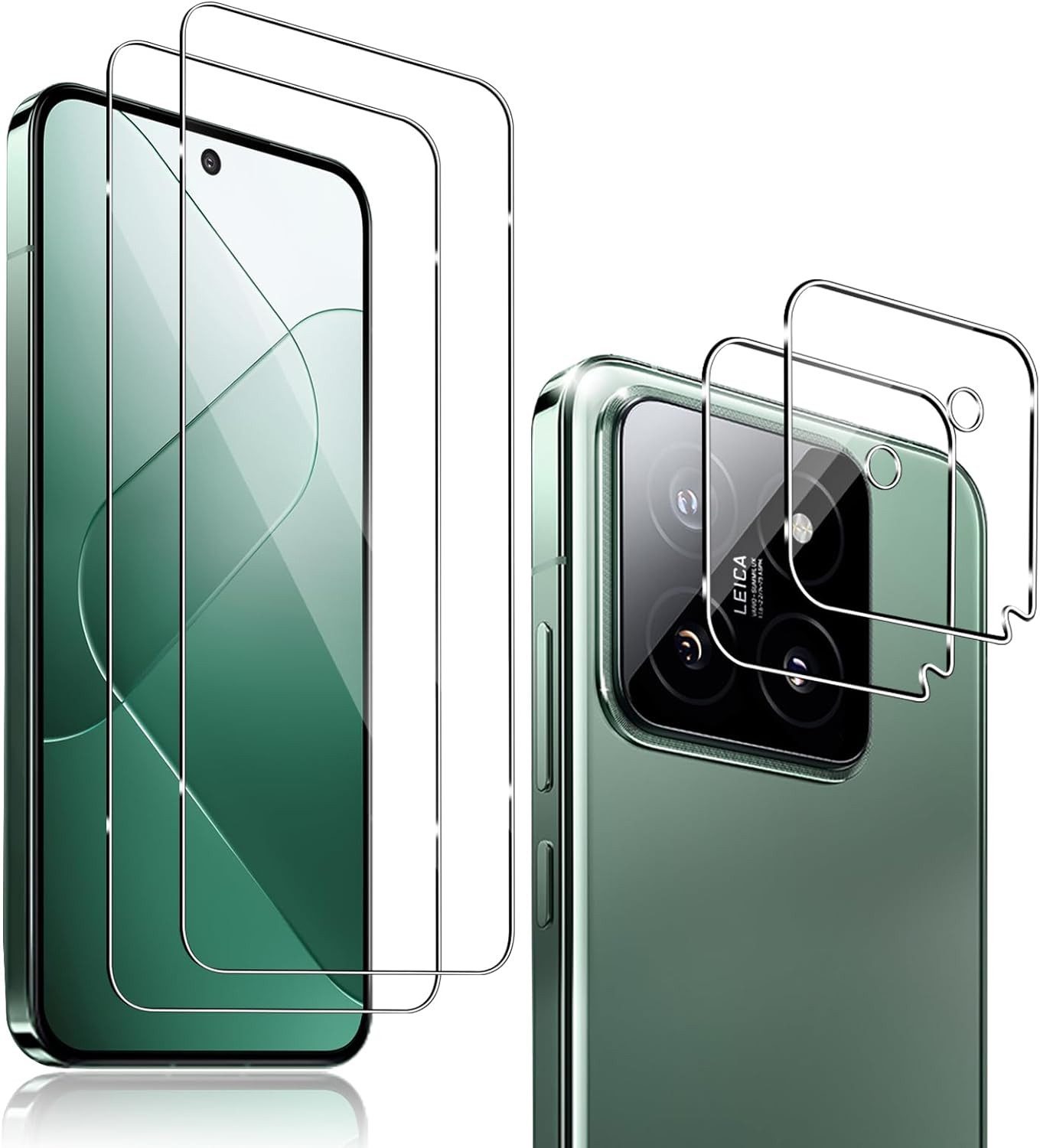 MSM Displayschutzglas 2X Schutzglas (Display + Kamera) für Xiaomi 14 Display Panzerfolie