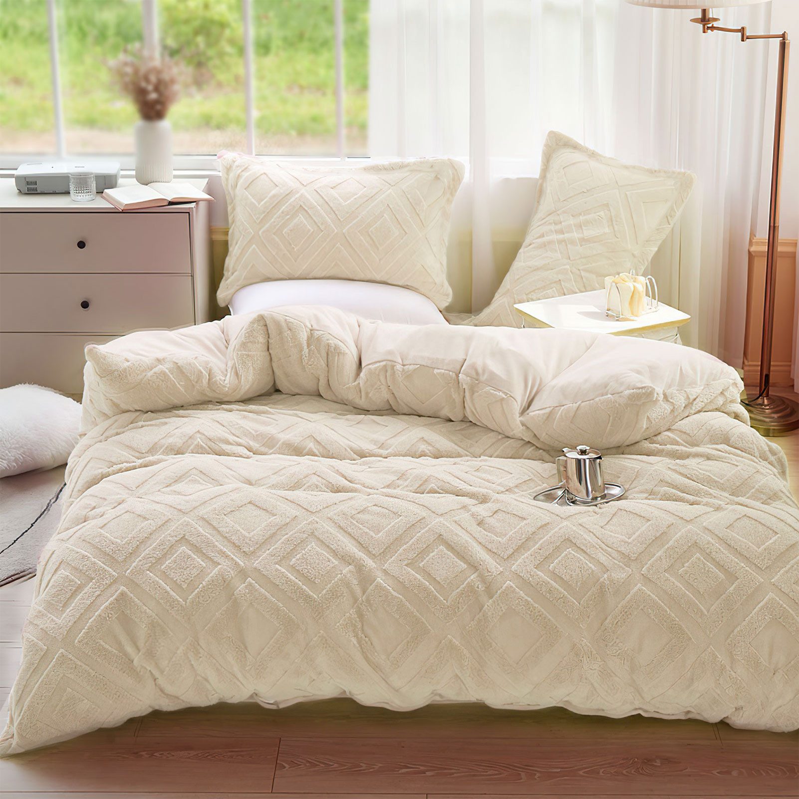 KEAYOO Bettwäsche TF, Polyester, 2 teilig, Flauschig warmes Teddy Plüsch wa günstig online kaufen