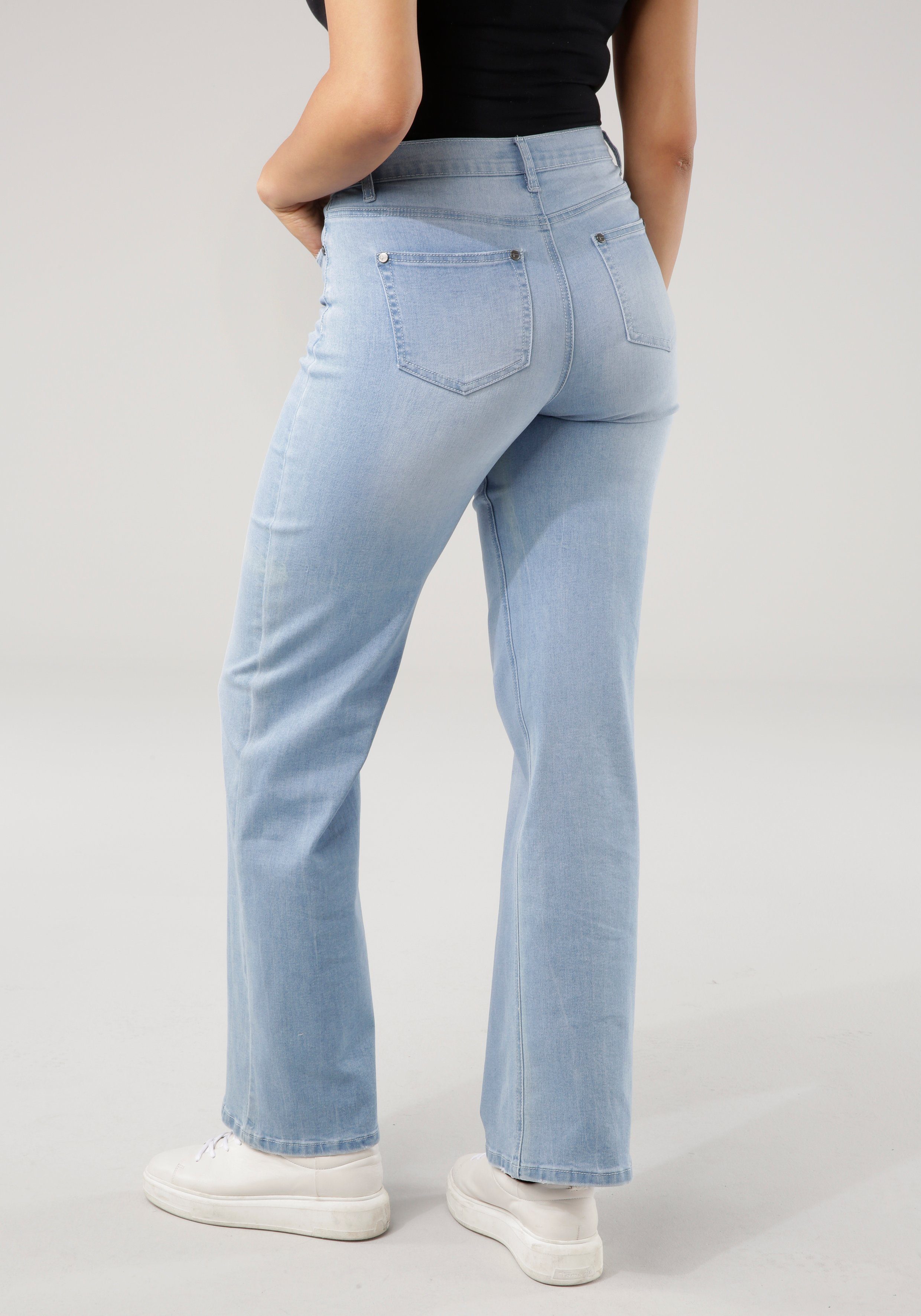 Tamaris Weite Jeans figurbetonte Passform, mit günstig online kaufen