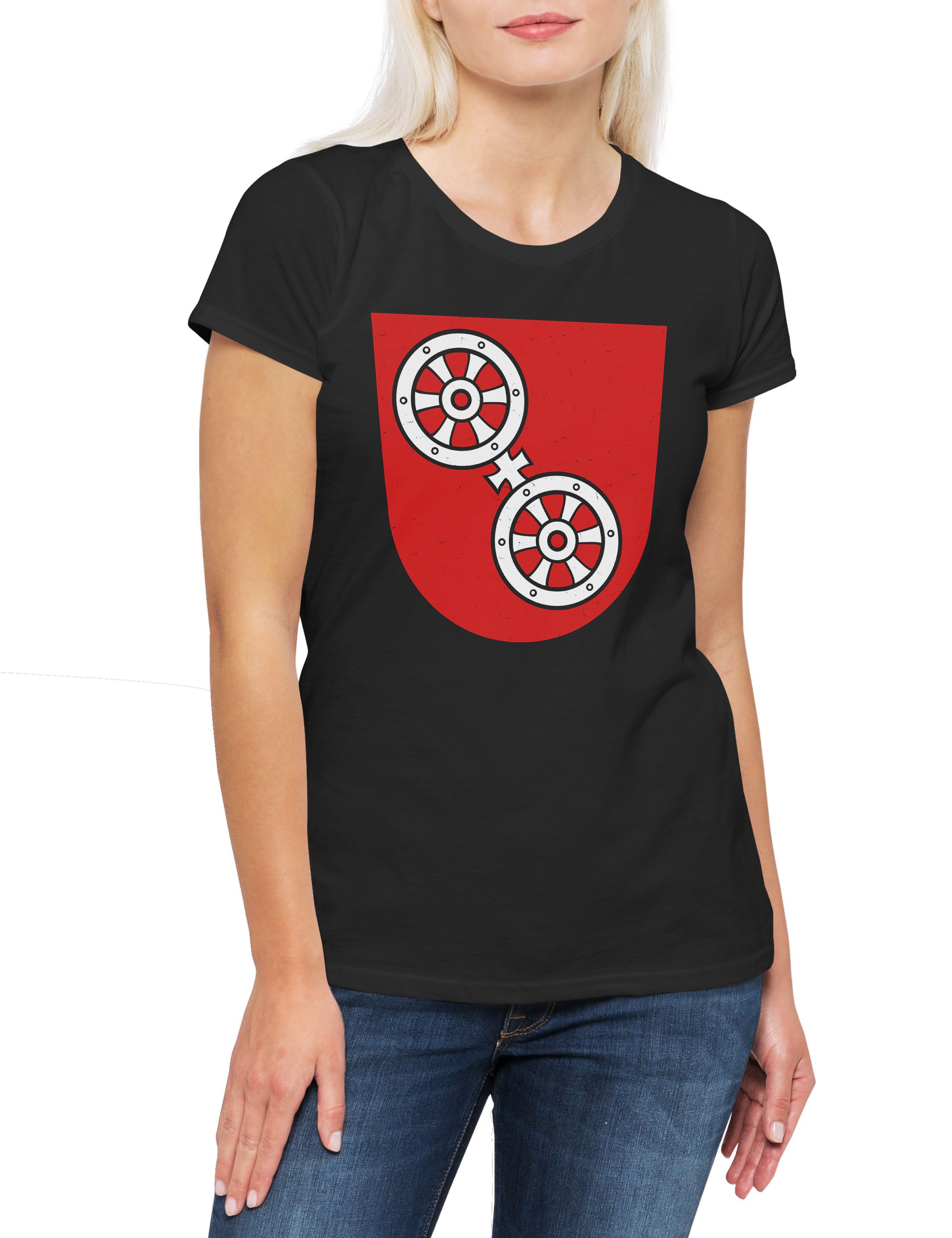 Print-Shirt Mainz Wappen Damen T-Shirt Kölle Bleibt Mainz Alaaf Kostüm Fasching