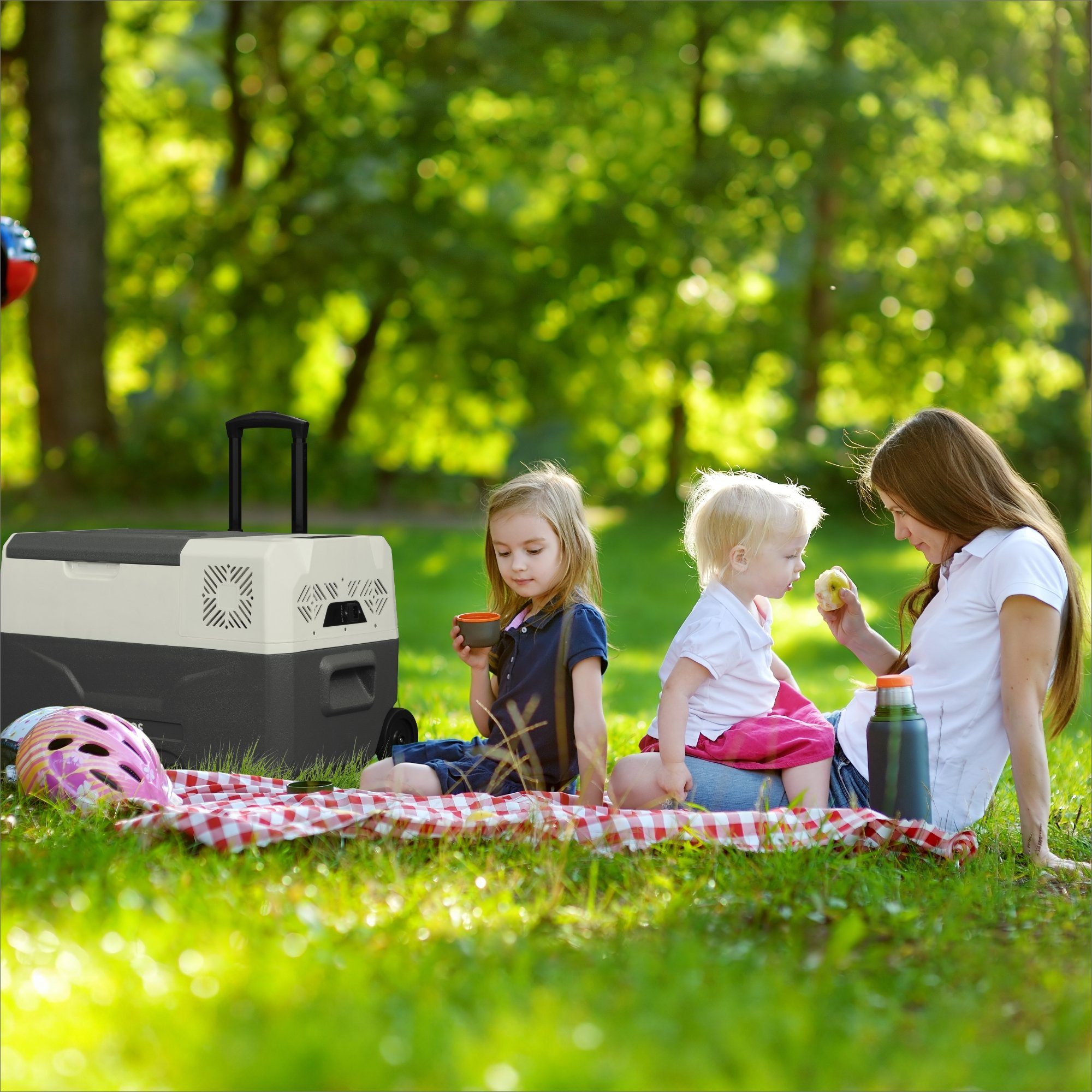 Arebos Kühlbox Elektrische Kompressor-Gefrierbox 27-47L mit Rollen & APP-Steuerung, Ablassschraube zum Wasserentfernen