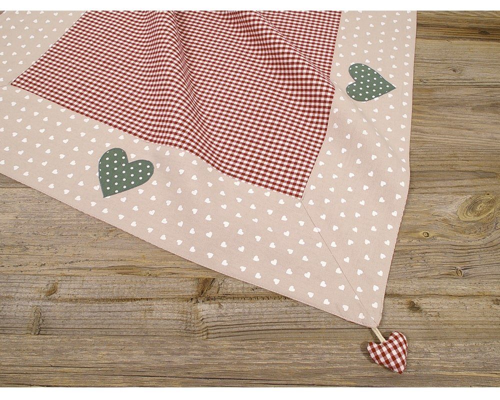 matches21 HOME & HOBBY Tischdecke Tischdecke VRONI Herzen kariert rot, 100 günstig online kaufen