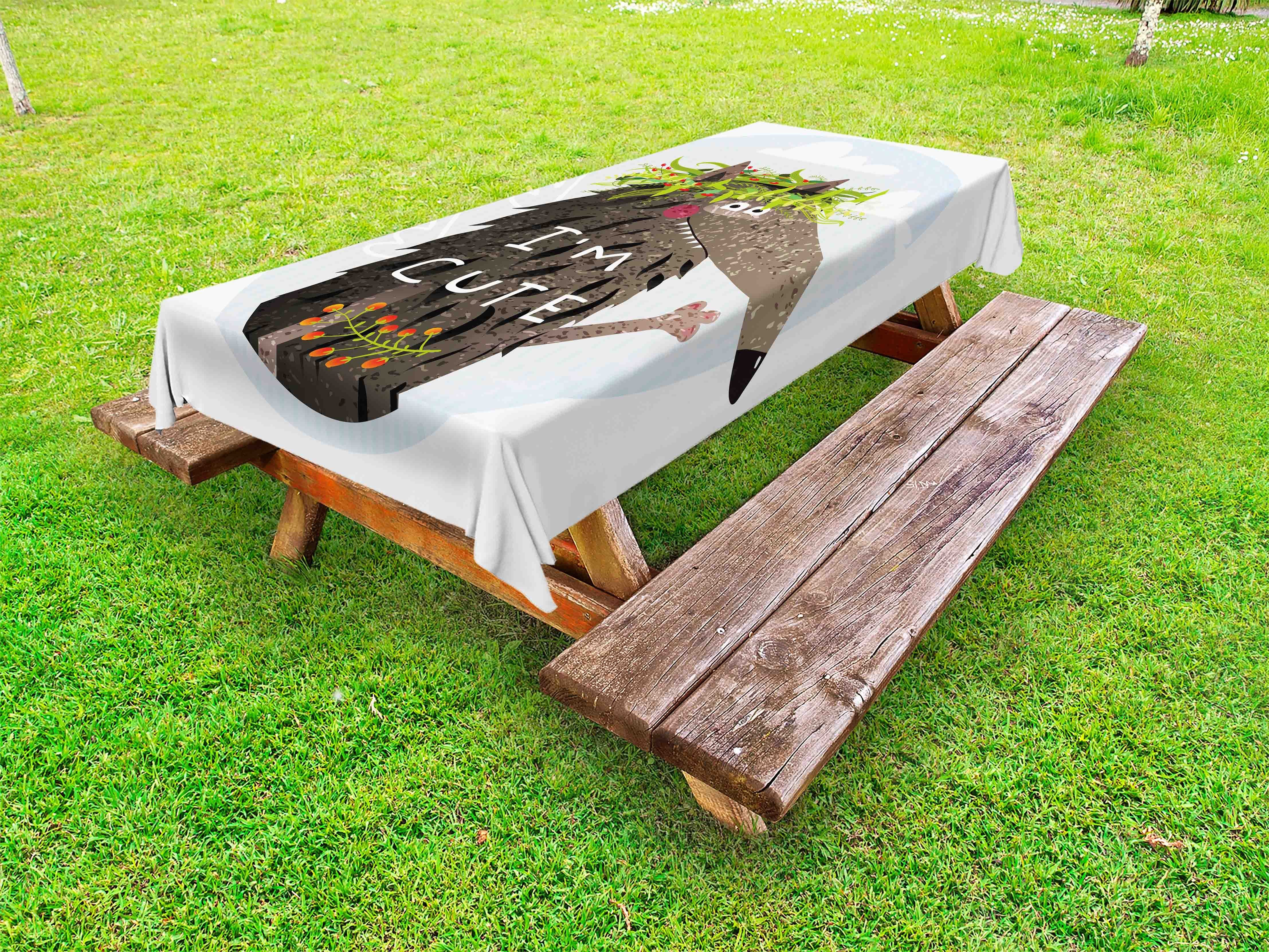 Picknick-Tischdecke, Lustige waschbare Tier mit Beeren Bunt Abakuhaus Tischdecke dekorative