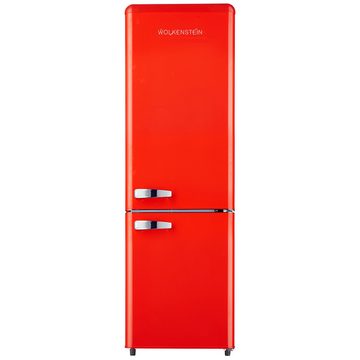 Wolkenstein Kühl-/Gefrierkombination KG250.4RT FR, 177.5 cm hoch, 54.5 cm breit, Retro Kühlschrank rot 249L