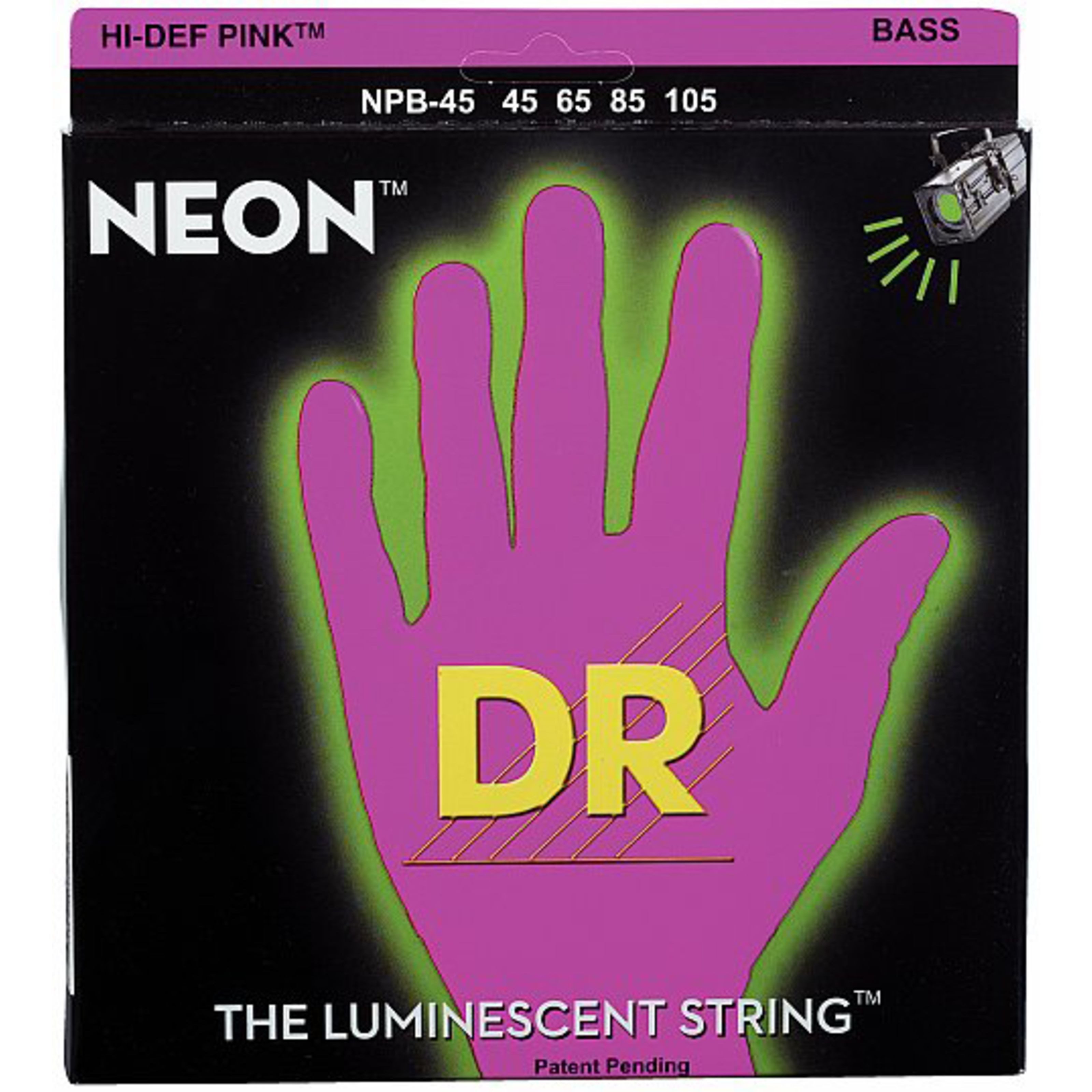 DR Saiten, 4er Bass 45-105 Hi-Def Neon Pink Neon NPB-45 - Saitensatz für