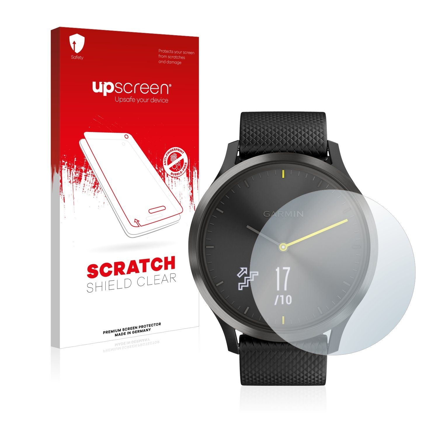 upscreen Schutzfolie für Garmin vivomove HR, Displayschutzfolie, Folie klar  Anti-Scratch Anti-Fingerprint