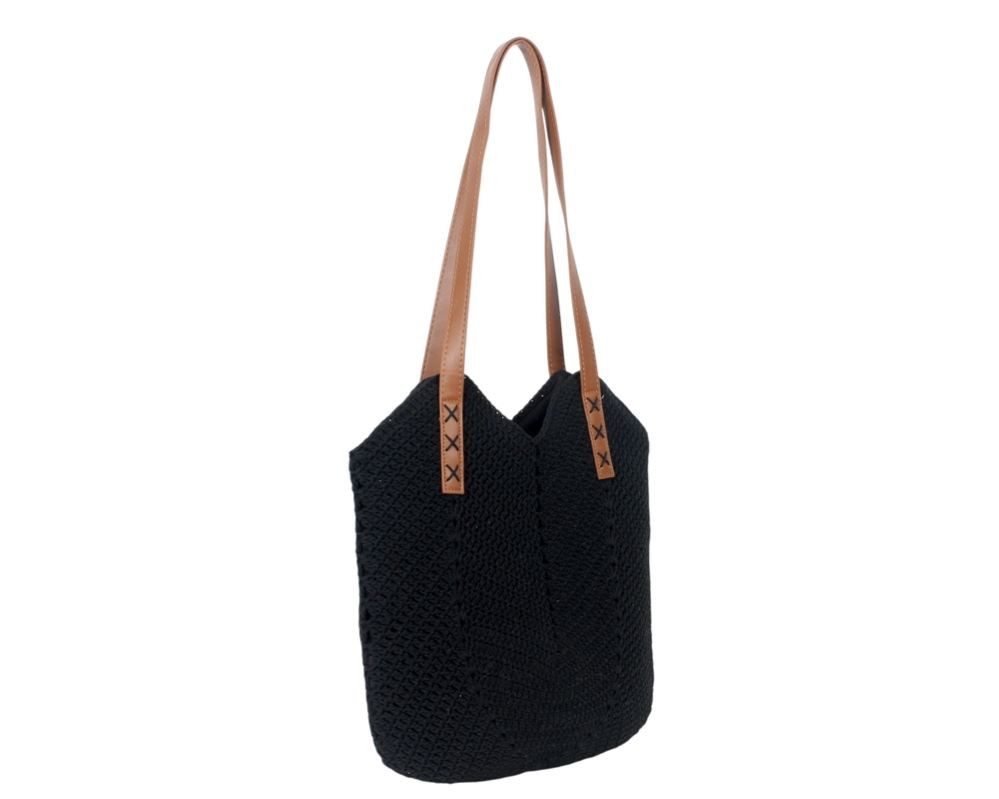 Goodman Design Schultertasche Stylische Schultertasche mit modernem Flechtmuster aus Baumwolle, Innenreißverschluss für mehr Sicherheit