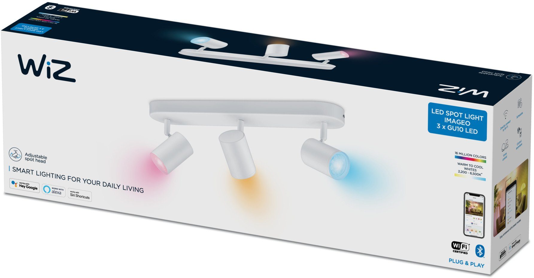 WiZ Deckenleuchte IMAGEO, LED fest Licht farbiges warm-, Farbwechsler, oder zeitgemäßes Design, integriert, kaltweißes