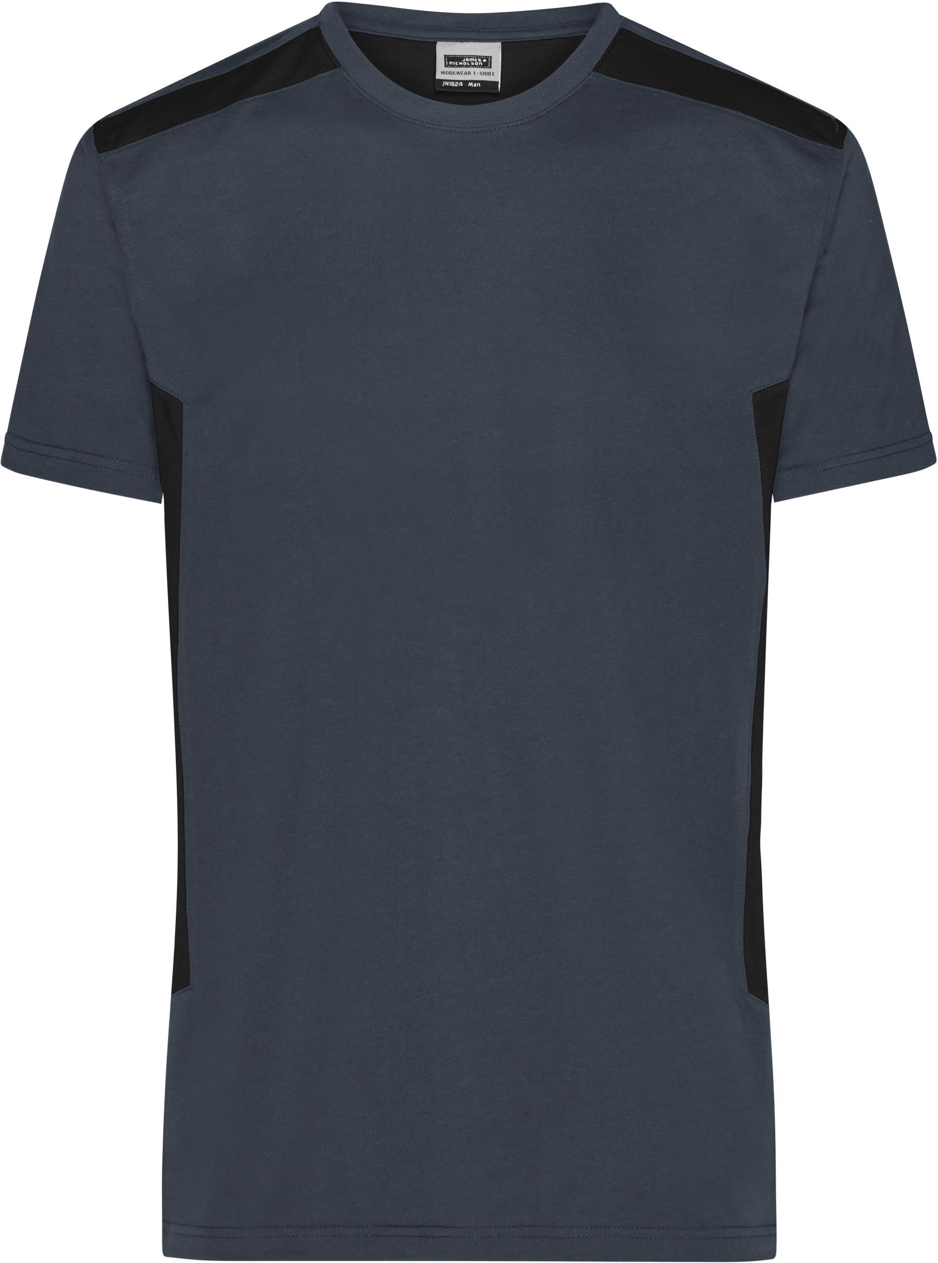 James & Nicholson T-Shirt Herren Workwear T-Shirt - Strong carbon/black