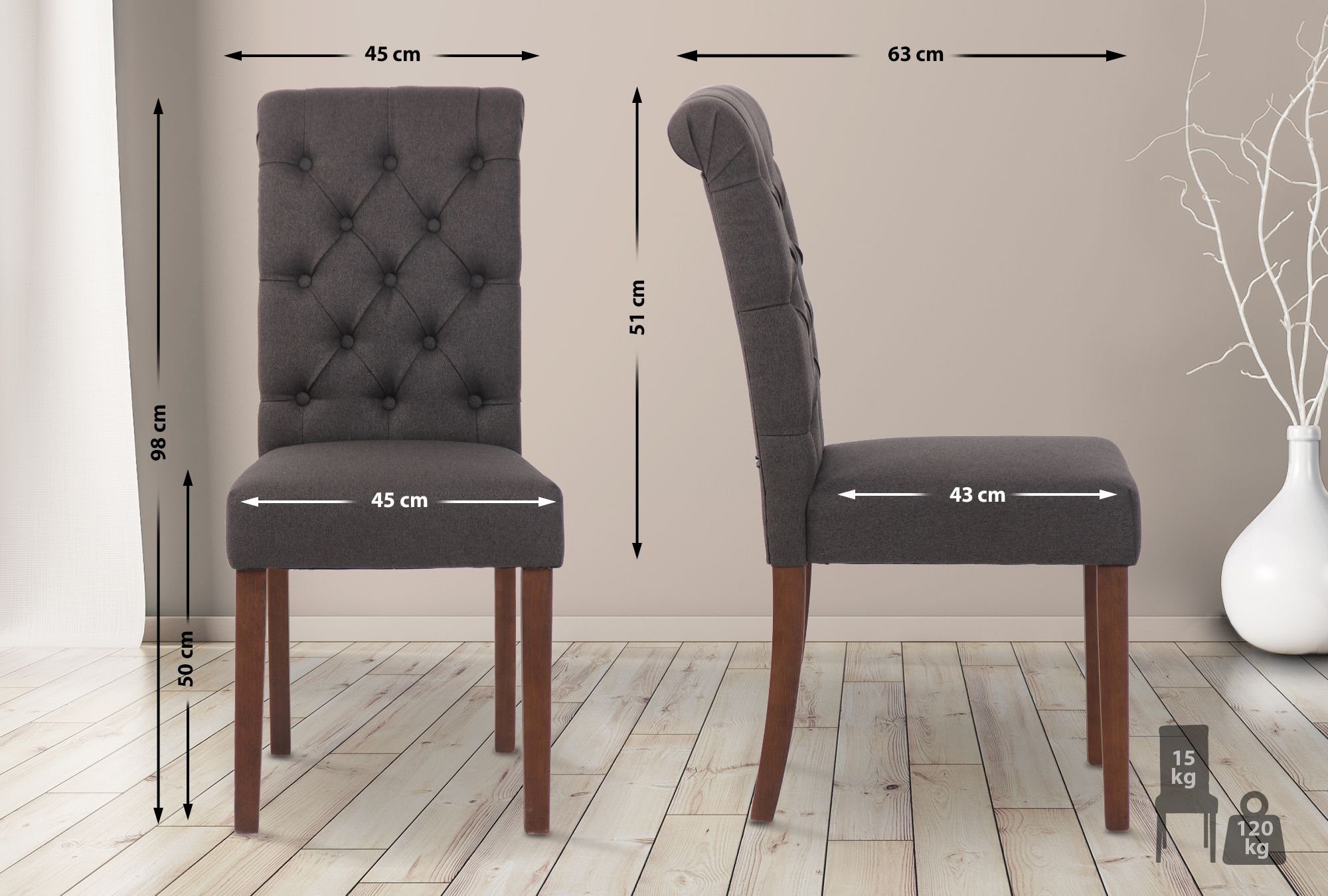 CLP Esszimmerstuhl LISBURN (2er Set), mit günstig online kaufen
