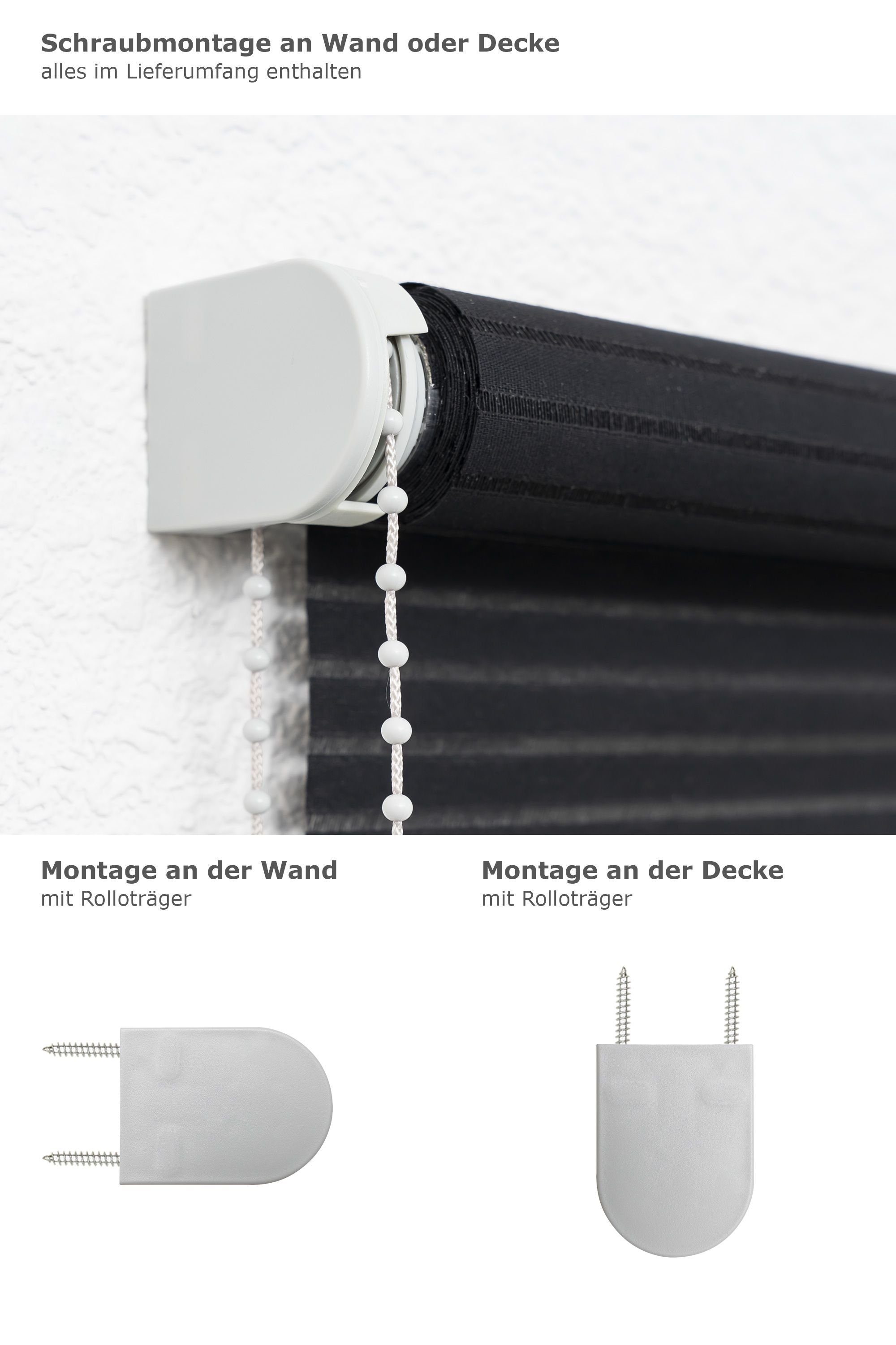 Rollo Basisrollo Holzdekor Streifen Schwarz, LYSEL®, halbtransparent, HxB 190x60cm