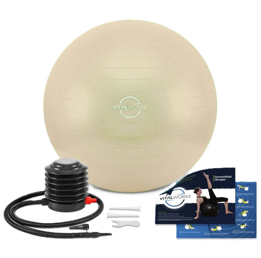 VITALWORXX Gymnastikball VITALWORXX Gymnastikball für Schwangere, extrem stabil, mit Pumpe, Hohe Materialstärke, Anti-Burst-System