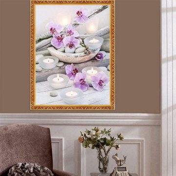 Rnemitery Gemälde DIY 5D Diamant Painting Set - Phalaenopsis Blumen Strass Stickerei, (1 St)