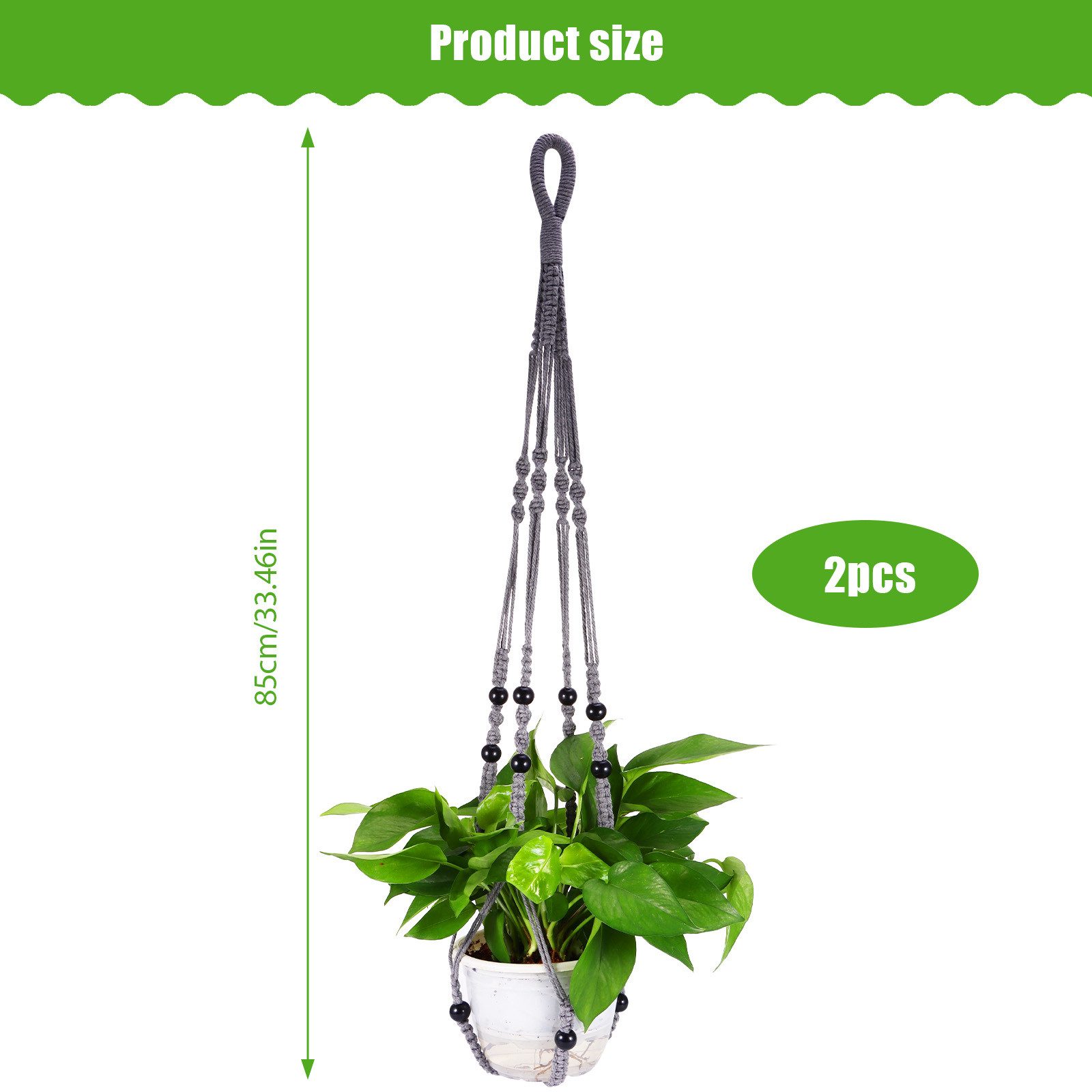 BlingBin Blumenampel Makramee Blumenampel 2er Set Baumwollseil Balkon Deko günstig online kaufen