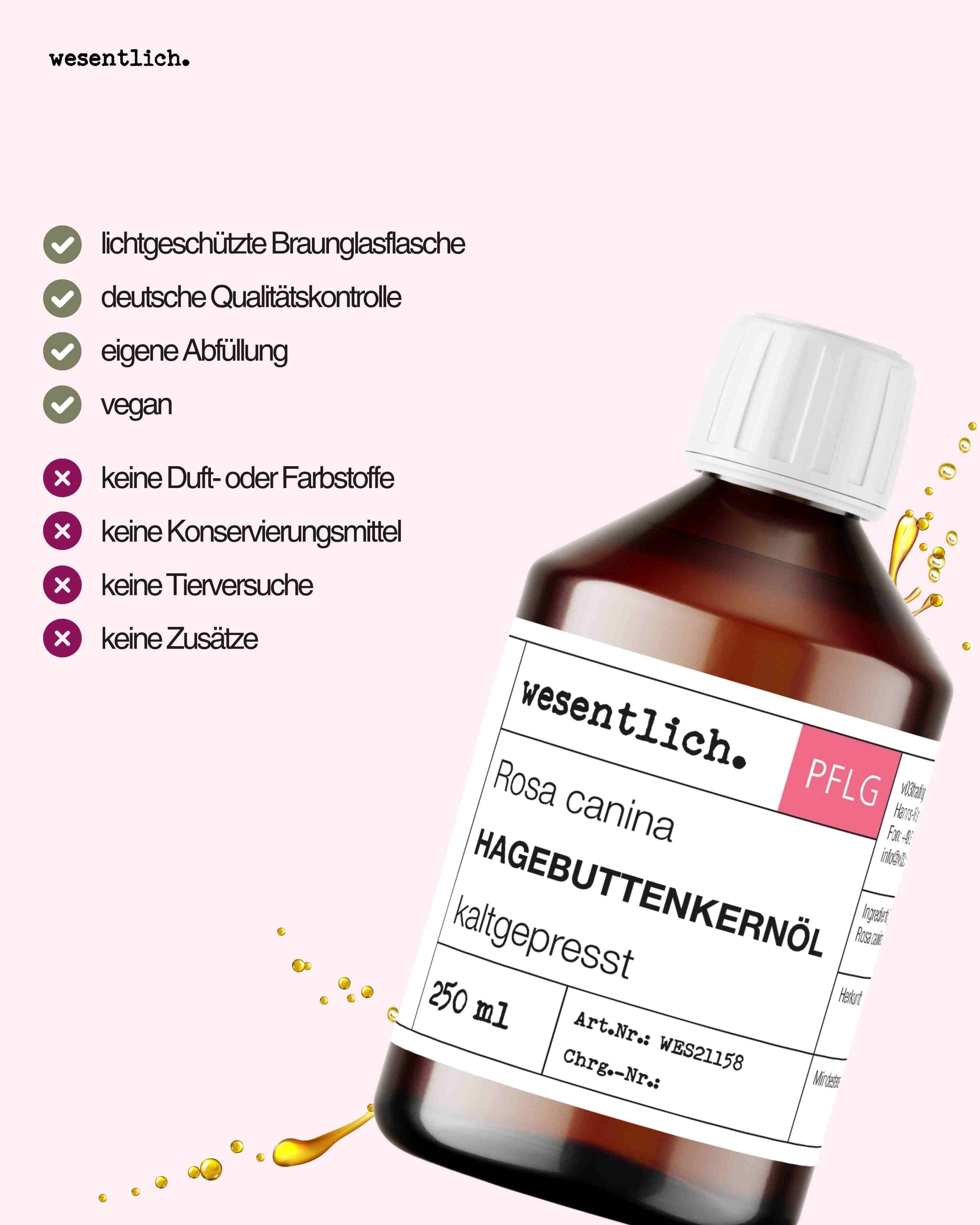 wesentlich. Körperöl Hagebuttenkernöl von wesentlich.