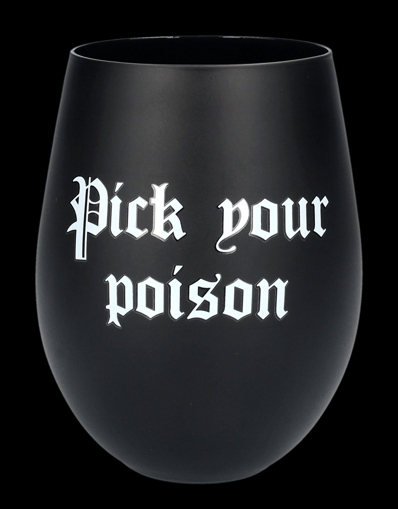 Figuren Shop GmbH Weinglas Weinglas schwarz - Pick Your Poison - Fantasy Gothic Glas Dekoration, Glas