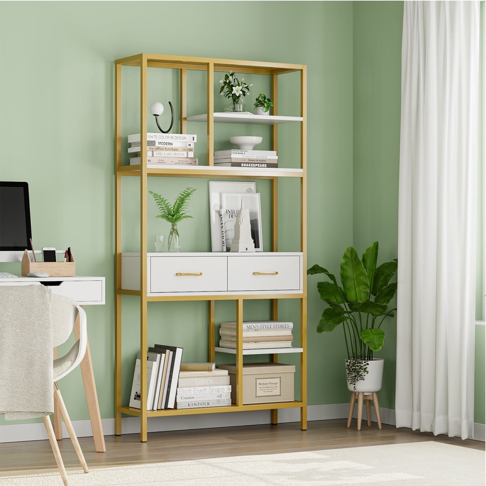 HOMECHO Bücherregal, Standregal mit Schubladen und günstig online kaufen
