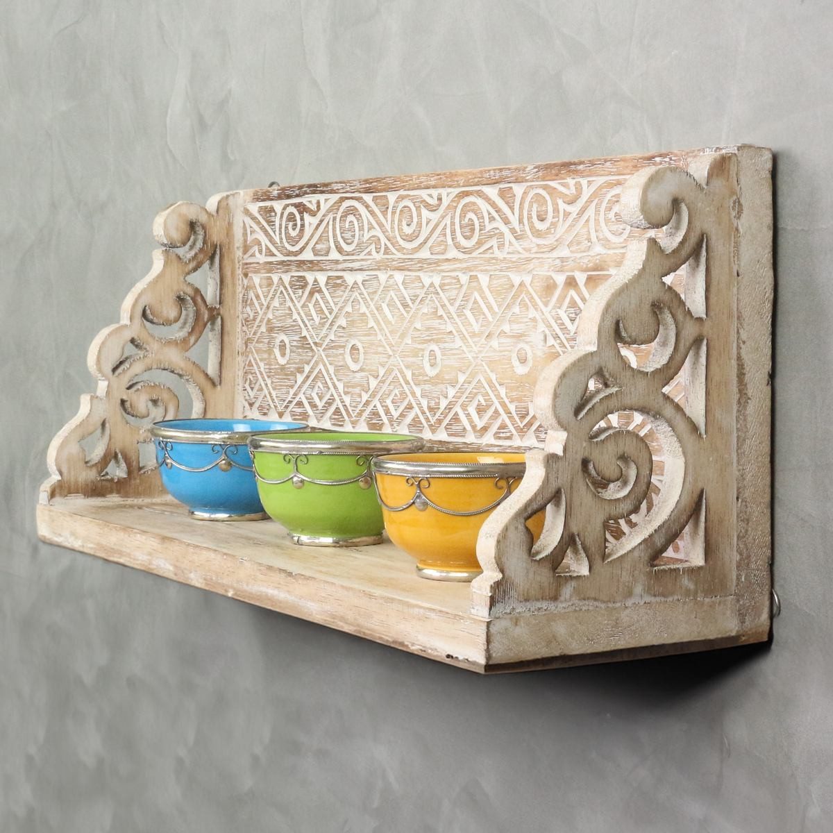 Oriental Galerie Wandregal Wandregal Wandbrett beidseitig verwendbar weiß, günstig online kaufen